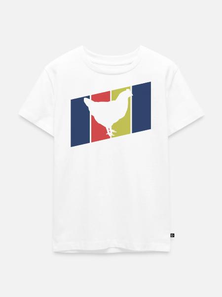 Huhn Silhouette Retro - Kinder Premium Bio T-Shirt - Weiß