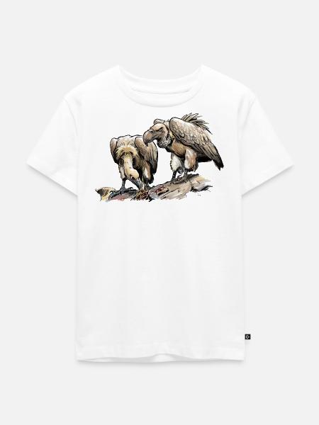 Geierpaar am Fels - Kinder Premium Bio T-Shirt - Weiß