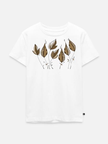 Blätter - Kinder Premium Bio T-Shirt - Weiß