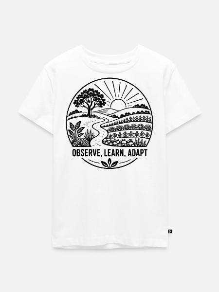 Beobachten Lernen Anpassen - Kinder Premium Bio T-Shirt - Weiß