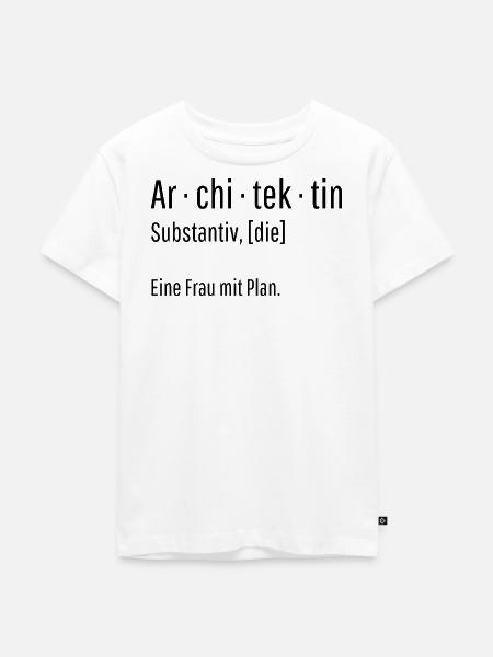 Architektin Substantiv Definition Geschenk - Kinder Premium Bio T-Shirt - Weiß