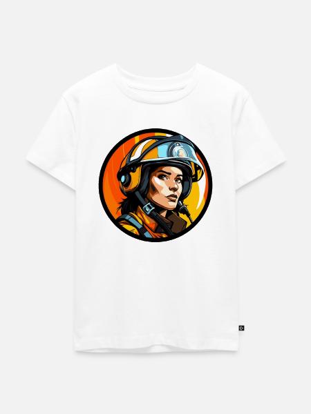 Feuerwehrfrau - Kinder Premium Bio T-Shirt - Weiß