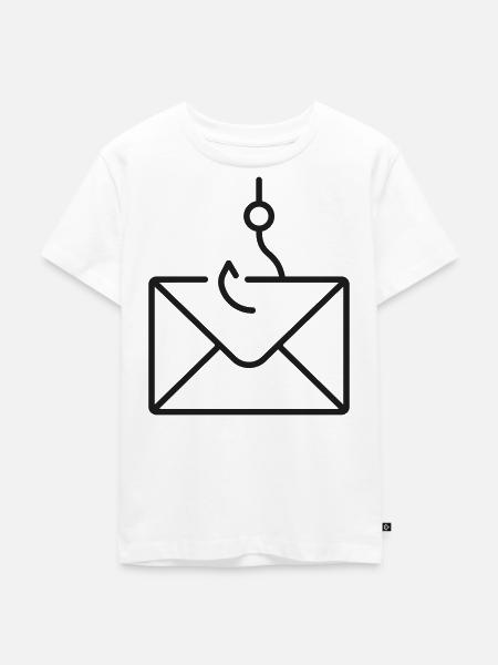 Fischerei-E-Mail-Phishing-Hotline-Symbol - Kinder Premium Bio T-Shirt - Weiß