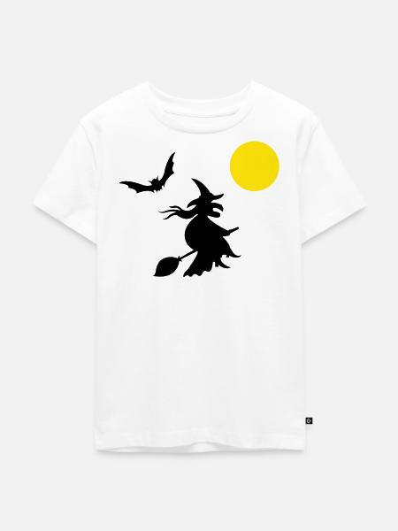hexe_halloween - Kinder Premium Bio T-Shirt - Weiß