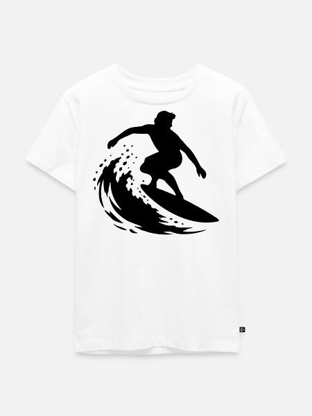 Surf - Kinder Premium Bio T-Shirt - Weiß