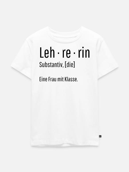 Lehrerin Substantiv Definition Schule Geschenk - Kinder Premium Bio T-Shirt - Weiß