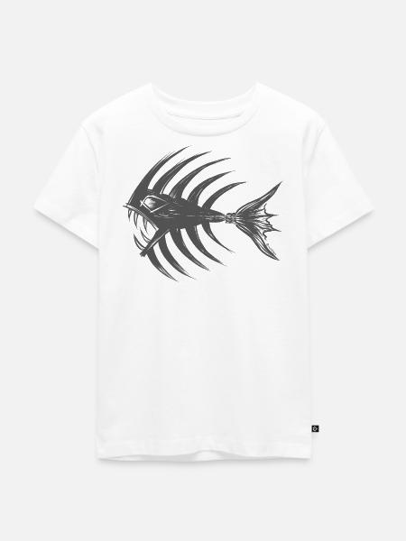 Tiefsee-Kampffisch - Kinder Premium Bio T-Shirt - Weiß