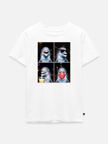 Delfine Delfin - Kinder Premium Bio T-Shirt - Weiß