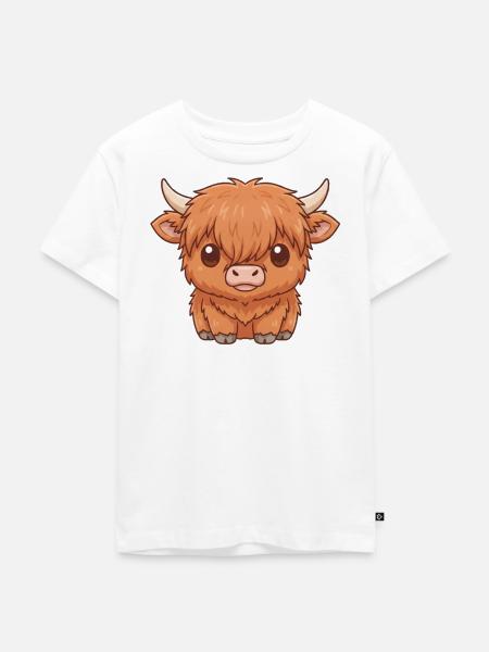 Schottisches Hochlandrind   - Kinder Premium Bio T-Shirt - Weiß