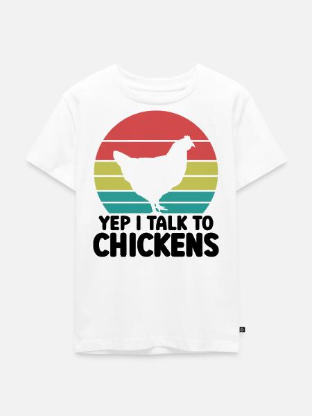 Huhn Spruch Humor Retro - Kinder Premium Bio T-Shirt - Weiß