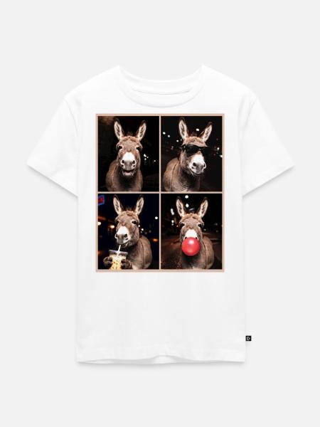 Donkey Esel - Kinder Premium Bio T-Shirt - Weiß