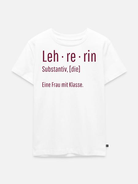 Lehrerin Substantiv Definition Schule Geschenk - Kinder Premium Bio T-Shirt - Weiß