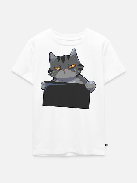 Katze Humor - Kinder Premium Bio T-Shirt - Weiß