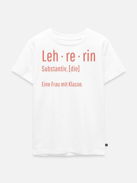 Lehrerin Substantiv Definition Schule Geschenk - Kinder Premium Bio T-Shirt - Weiß