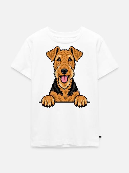 Airedale Terrier - Kinder Premium Bio T-Shirt - Weiß