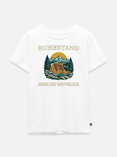 Ruhestand Bergpfad Blick - Kinder Premium Bio T-Shirt - Weiß