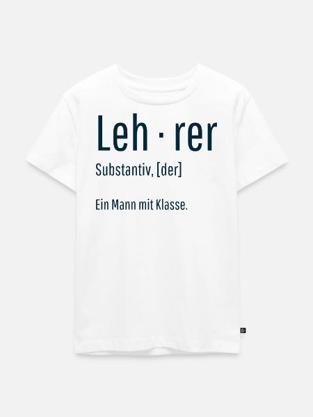 Lehrer Substantiv Definition Schule Geschenk - Kinder Premium Bio T-Shirt - Weiß