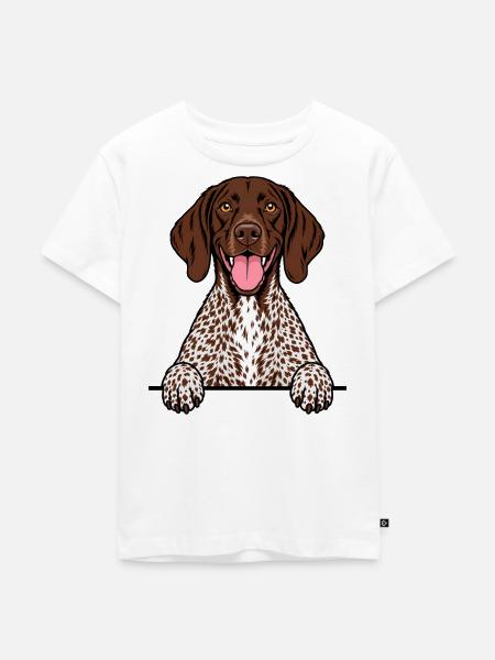 Deutsch Kurzhaar - Kinder Premium Bio T-Shirt - Weiß