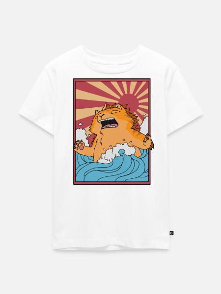 Catzilla Monsterkatze - Kinder Premium Bio T-Shirt - Weiß