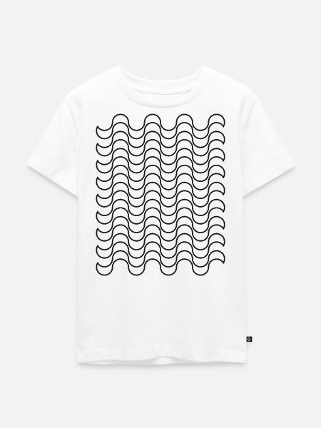 Wellenmuster - Kinder Premium Bio T-Shirt - Weiß