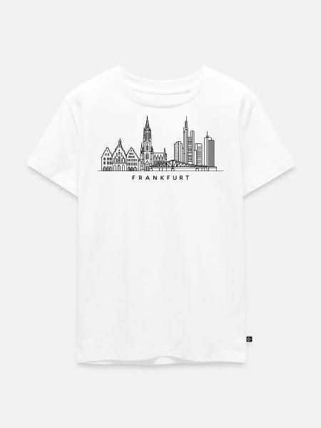 Frankfurt Skyline – Line Art - Kinder Premium Bio T-Shirt - Weiß