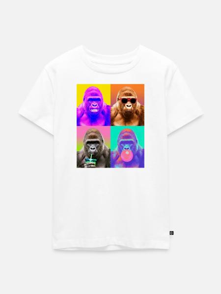 Gorillas Gorilla - Kinder Premium Bio T-Shirt - Weiß
