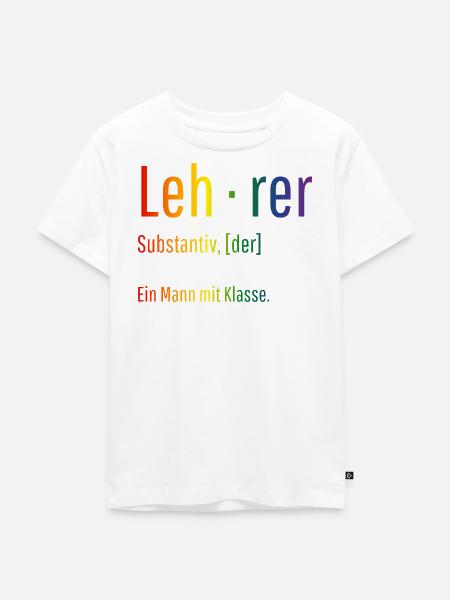 Lehrer Substantiv Definition Schule Geschenk - Kinder Premium Bio T-Shirt - Weiß