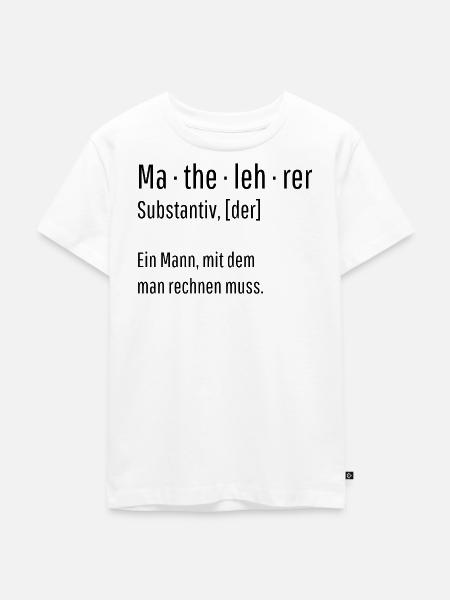 Mathelehrer Substantiv Definition Mathe Geschenk - Kinder Premium Bio T-Shirt - Weiß