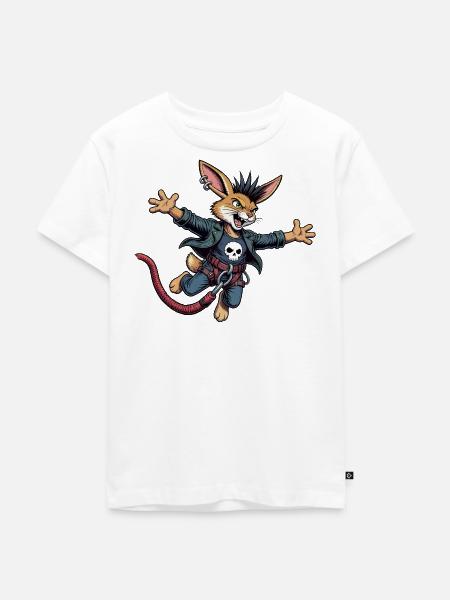 Punk Im Freiflug Um Bungee Kabel - Kinder Premium Bio T-Shirt - Weiß