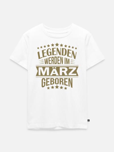 Legenden Geboren im März - Kinder Premium Bio T-Shirt - Weiß