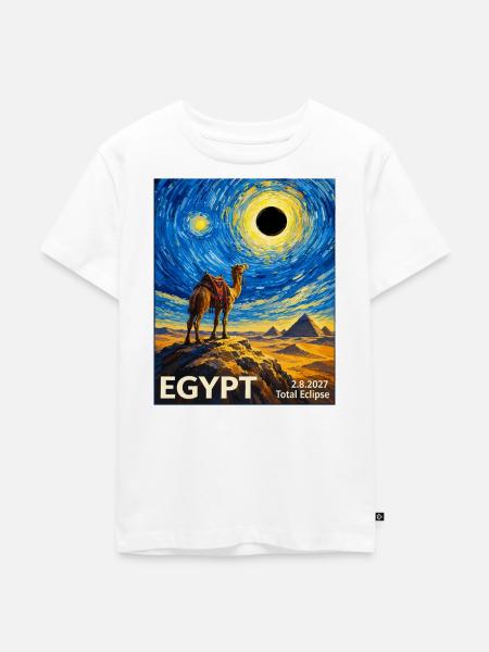 Ägypten Mondfinsternis 2027 - Kinder Premium Bio T-Shirt - Weiß