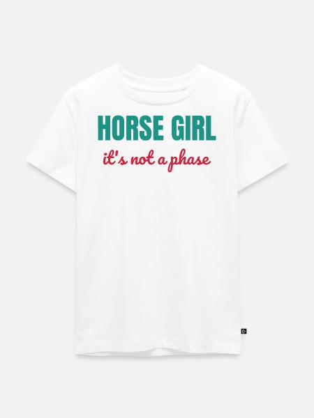 Pferdemädchen Es ist keine Phase - Kinder Premium Bio T-Shirt - Weiß