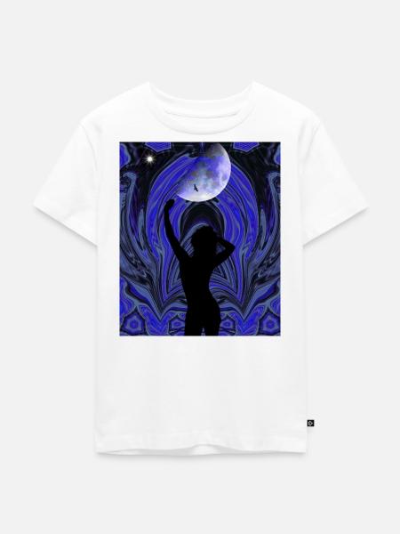 Mondtanz im psychedelischen Wirbel - Kinder Premium Bio T-Shirt - Weiß