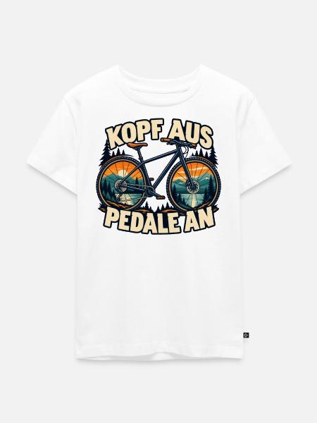 Kopf aus Pedale an - Kinder Premium Bio T-Shirt - Weiß