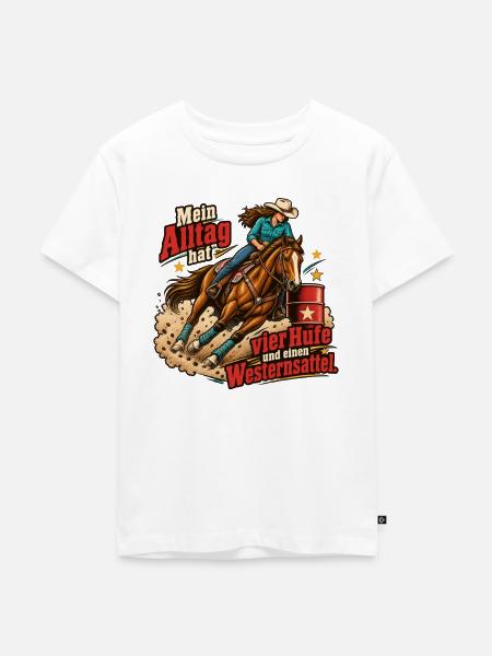 Westernreiten Westernreiter Pferdeliebe - Kinder Premium Bio T-Shirt - Weiß