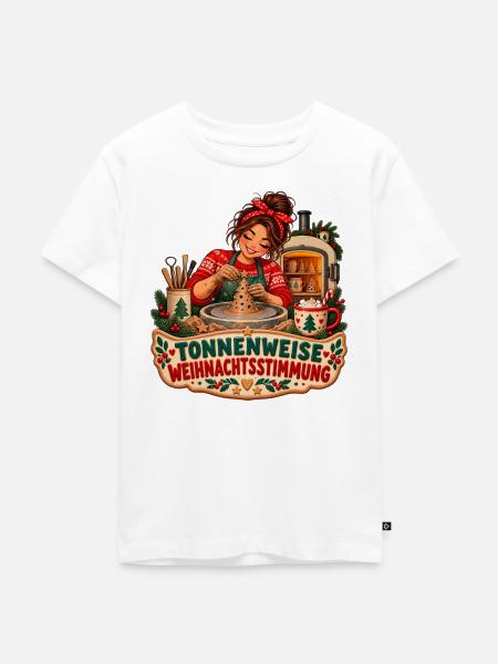 Weihnachtsstimmung beim Töpfern - Kinder Premium Bio T-Shirt - Weiß