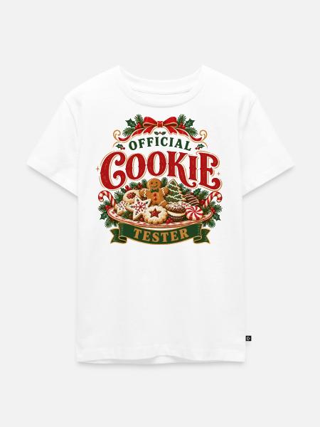 Offizielles Kekstester-Weihnachtsbackdesign - Kinder Premium Bio T-Shirt - Weiß