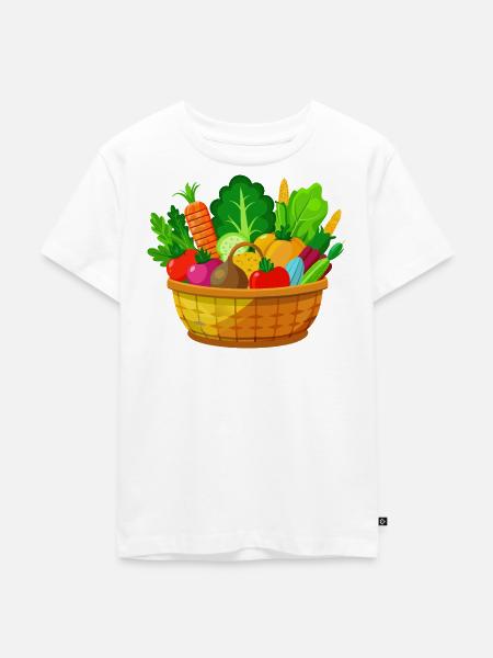 Gemüsekorb - Kinder Premium Bio T-Shirt - Weiß