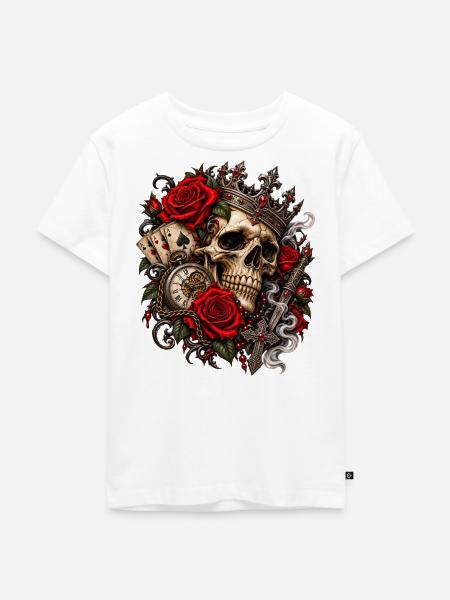 Rosenkönig der Schatten - Kinder Premium Bio T-Shirt - Weiß