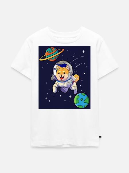 Shiba Inu Astronaut - Kinder Premium Bio T-Shirt - Weiß