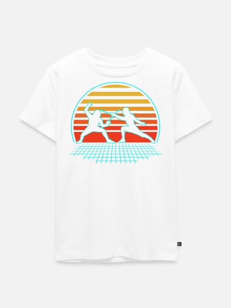 Fechten - Kinder Premium Bio T-Shirt - Weiß
