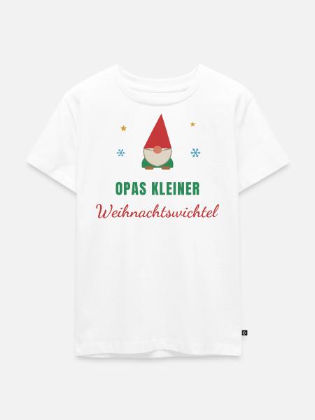 Opas kleiner Weihnachtswichtel – Kinder - Kinder Premium Bio T-Shirt - Weiß