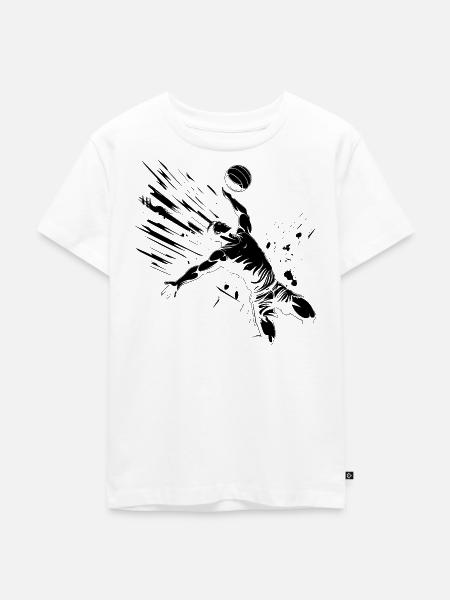 Volleyballer Zeichnung - Kinder Premium Bio T-Shirt - Weiß