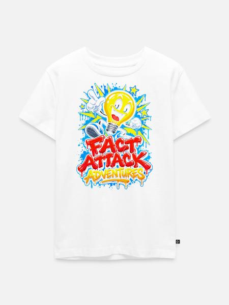 Fact Attack Adventures - Kinder Premium Bio T-Shirt - Weiß