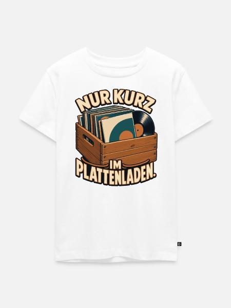 Vinyl - Nur kurz im Plattenladen - Kinder Premium Bio T-Shirt - Weiß