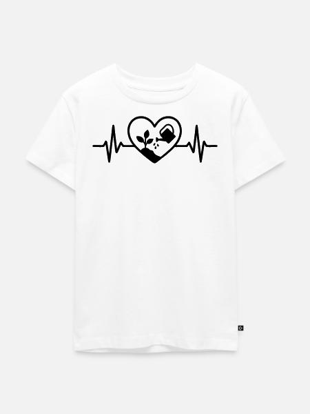 Gartenarbeit Pflanze Gießkanne Herz - Kinder Premium Bio T-Shirt - Weiß