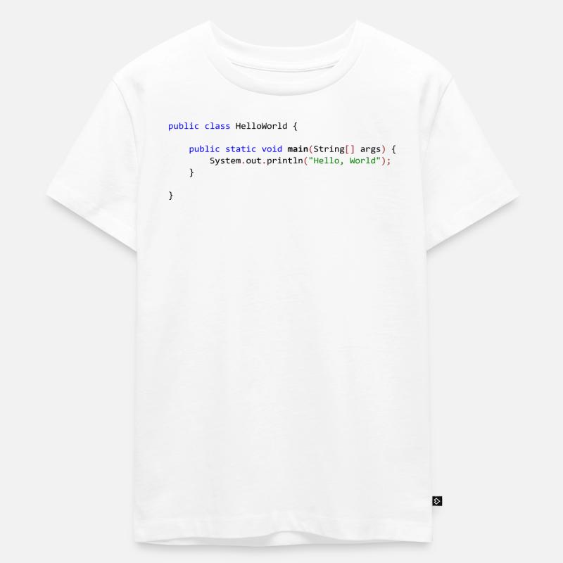 Hello World in Java - Kids Premium Organic T-Shirt - white