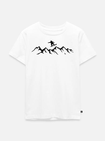 Snowboarder Berge Snowboard - Kinder Premium Bio T-Shirt - Weiß