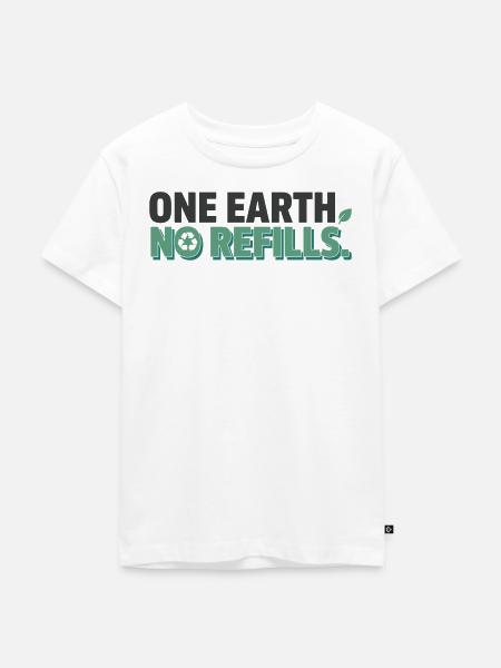 One Earth No Refills - Kinder Premium Bio T-Shirt - Weiß