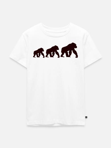 Affen Trio Silhouette - Kinder Premium Bio T-Shirt - Weiß